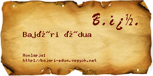 Bajári Édua névjegykártya